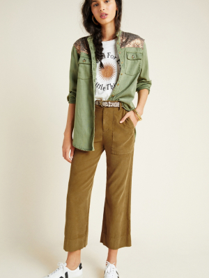 Vera Cropped Wide-leg Corduroy Pants