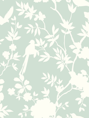 Mono Toile Peel-and-stick Wallpaper In Seaglass From The Luxe Haven Collection By Lillian August