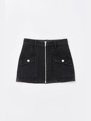 Girls Zip-up Denim Skirt (kids)