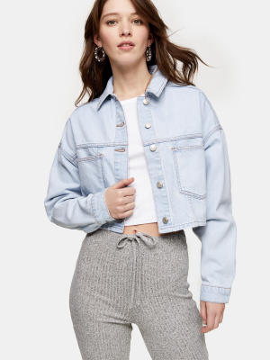 Bleach Denim Cropped Denim Jacket