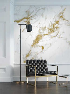 Marble White-gold 555 Wall Mural By Kek Amsterdam
