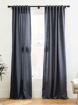 Belgian Flax Linen Curtain - Iron Blue