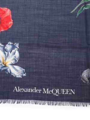 Alexander Mcqueen Logo Print Scarf