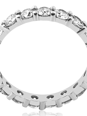 Pompeii3 2 Ct Lab Created Diamond Eternity Ring Womens Wedding Band 14k White Gold