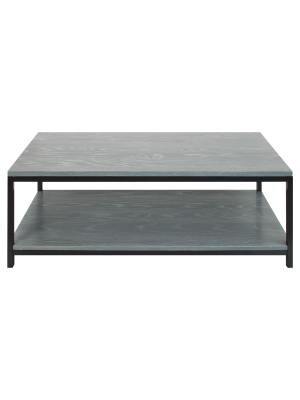 Coffee Table - Solid Red Oak Top & Shelf - Gray Wash - Flora Home