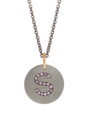 Pink Sapphire Letter Pendant T-ps