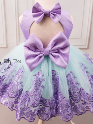 Princess Demi Dress (teal & Purple)