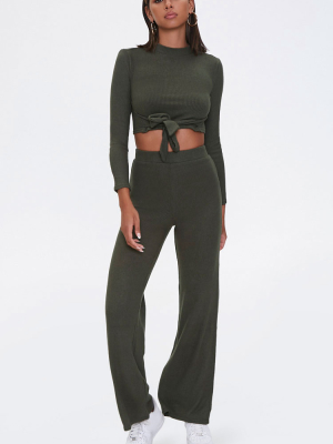 Crop Top & Flare Pants Set