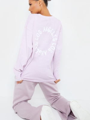 Mauve La Oversized Long Sleeve T Shirt