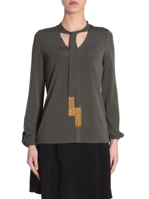 Michael Michael Kors Pussybow Embellished Blouse