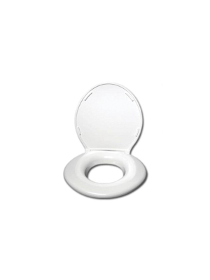 Big John Products Standard Elongated Closed Front Toilet Seat With Cover, White