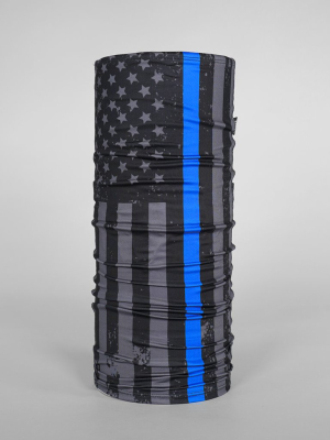 Tactical Thin Blue Line Usa Flag 2-layer Neck Gaiter