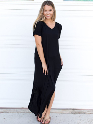 Relaxed Maxi Dress - Black