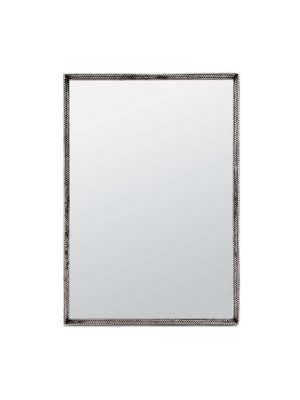 Todd Mirror Antiqued Silver Metal