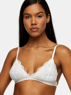 Ivory Matte Lace Triangle Bra