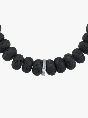 Men's Lava Rondelle Beaded Bracelet