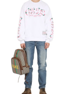 Gcds Floral Logo Crewneck Sweatshirt