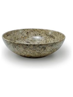 Laurus Collection Fossil 10" Stone Bowl