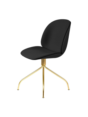 Beetle Meeting Chair - Brass  Swivel Base - Front Upholstered