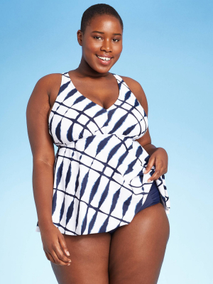 Women's Plus Size Flowy Racerback Tankini Top - Kona Sol™