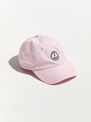 Peace Embroidered Washed Baseball Hat