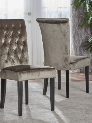 Set Of 2 Venetian New Velvet Tufted Dining Chair - Christopher Knight Home