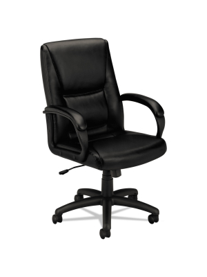 Basyx Vl161 Series Executive Mid-back Chair Black Leather Vl161sb11