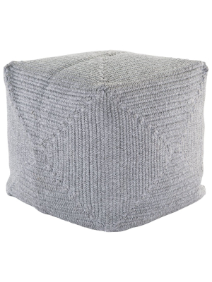 Bridgehampton Light Gray Indoor/ Outdoor Pouf