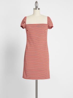 Stripe Life Cap Sleeve Dress