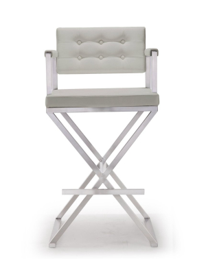 Director Light Grey Stainless Steel Barstool