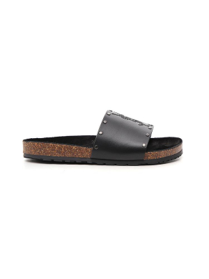 Saint Laurent Jimmy Logo Studded Slides