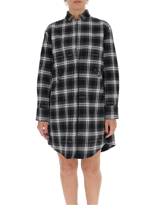 Off-white Check Shirt Dress