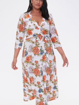 Plus Size Floral Print Dress