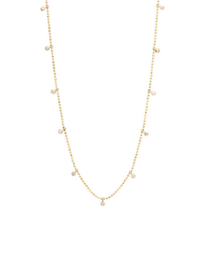 14k 11 Dangling Diamonds Necklace