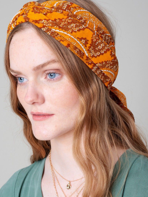 Trendy Floral Print Twisted Headband