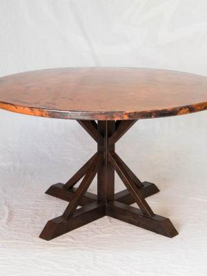 Miners Copper Top Dining Table - Natural Finish