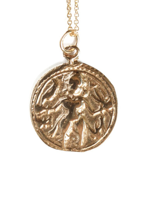 Goddess Gold Coin Necklace, 18"