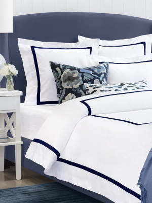 Bella Midnight Framed Percale Duvet Cover