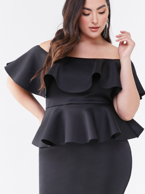 Plus Size Flounce Bodycon Dress