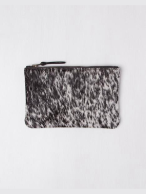 Salt Pony Hair Zipper Clutch