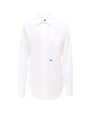 Dsquared2 Slogan Embroidered Long-sleeve Shirt