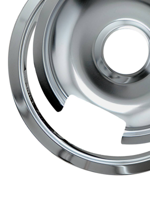 Chrome Drip Pans And Trim Rings For Ge Hotpoint Electric Stoves With Hinged Elements 8-pc.