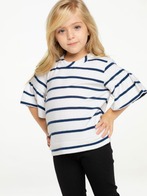 Girls Rpet Bliss Knit Peplum Sleeve Pullover