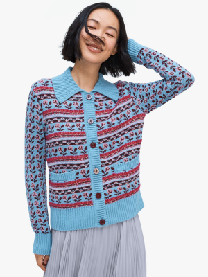 Floral Fair Isle Stripe Cardigan