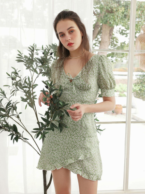 Virginia Dress - Mint Floral