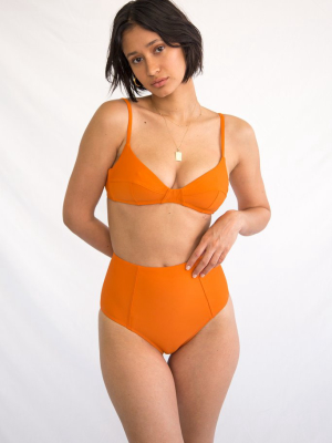 Simone Retro Top In Persimmon