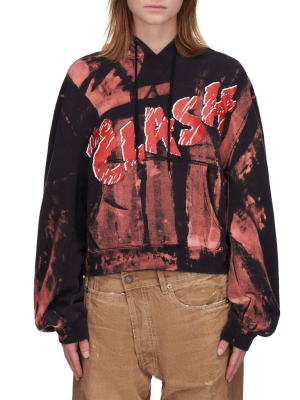 Clash Cropped Hoodie (r13w3622-bleached-black)