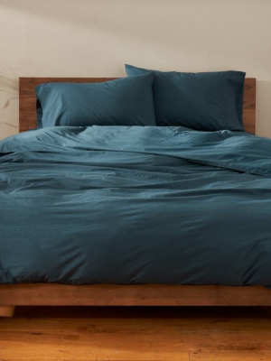 Crinkled Percale Duvet Cover