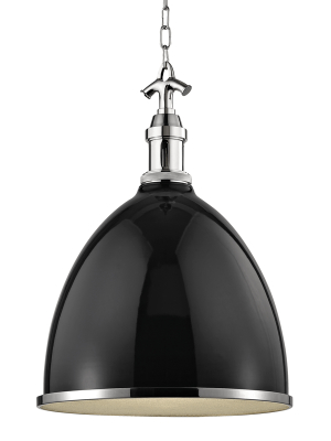 Hudson Valley Lighting Viceroy Pendant - Black & Polished Nickel & Clear