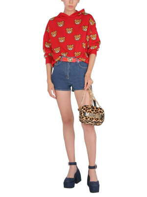 Moschino Teddy Embroidered Denim Shorts